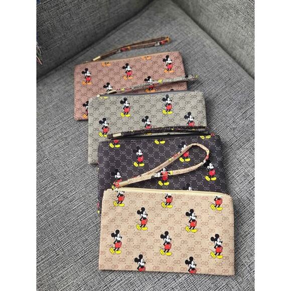 BUY 1 GET 1 FREE Mickey Mouse/Grey Designer-Inspired Monogram Wristlet - Picture 4 of 4